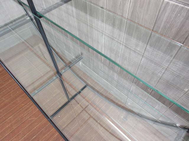 【中古】 札幌市内・札幌近郊限定 アスプルンド リド ラウンドオープンシェルフ ガラス棚板付き 3段 ASPLUND RIDO 大型 ディスプレイラック オープンラック ブラック アイアン 棚 飾り棚 店舗什器 業務用