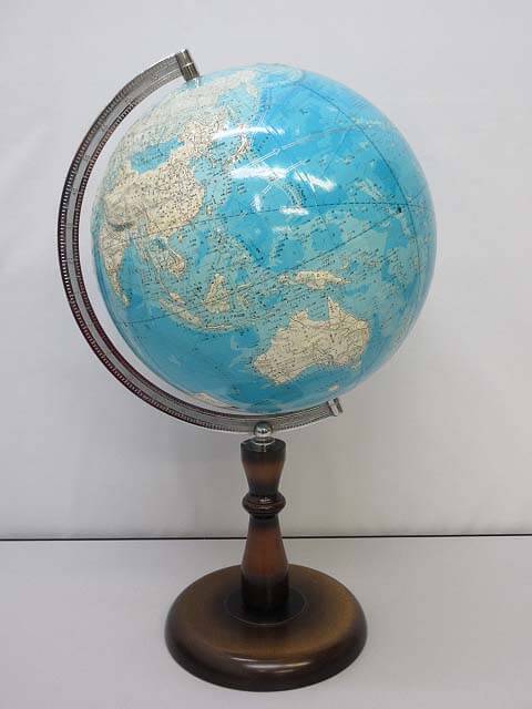 【中古】 クツワ 地球儀 コスモ34 学習向け 球径33cm 起伏あり  卓上 ベーシック 地図 地理 教材 インテリア