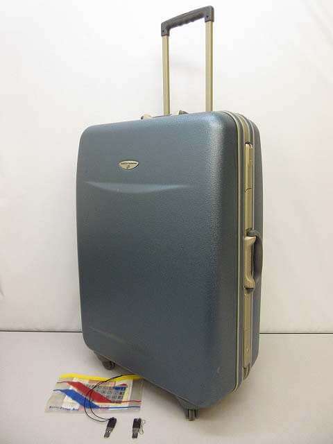 【中古】 アメリカンツーリスター スーツケース 青系 大型 4輪 AMERICAN TOURISTER ハードキャリー 鍵2個付き ブルー系 キャリーバッグ トラベル 出張 かばん 鞄 バッグ