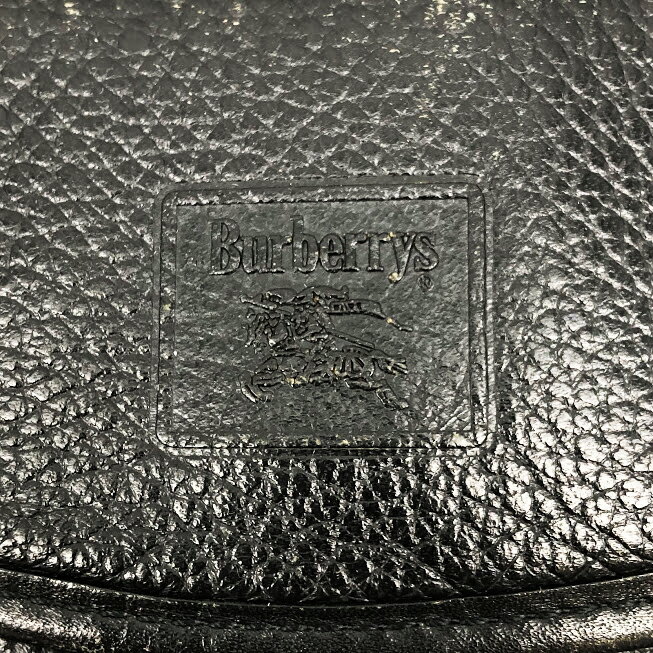 【中古】 バーバリー ショルダーバッグ ノバチェック ブラック レザー Burberrys ...