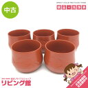 【中古】 常滑焼 汲出 5客揃え 竹模様 朱泥 赤土 湯呑茶碗 茶器 茶道 和食器 陶器 焼物 お茶 ゆのみ 小ぶり レトロ 常滑焼 中古