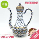 【中古】 ジョルナイ ポット 白地 青 ZSOLNAY ハンガリー製 水差し ティーポット ホワイト ブルー 総柄 お茶 洋食器 陶磁器 ジョルナイ 中古