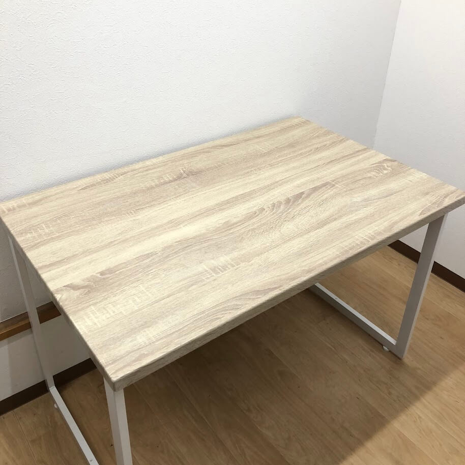 【中古】 イーナ ダイニングテーブル Moku 110×70cm ベージュ×ホワイト 食卓テーブル スチール脚 長角 長方形 カフェ風 PC パソコンデスク ワークデスク 平机 中古 [2]