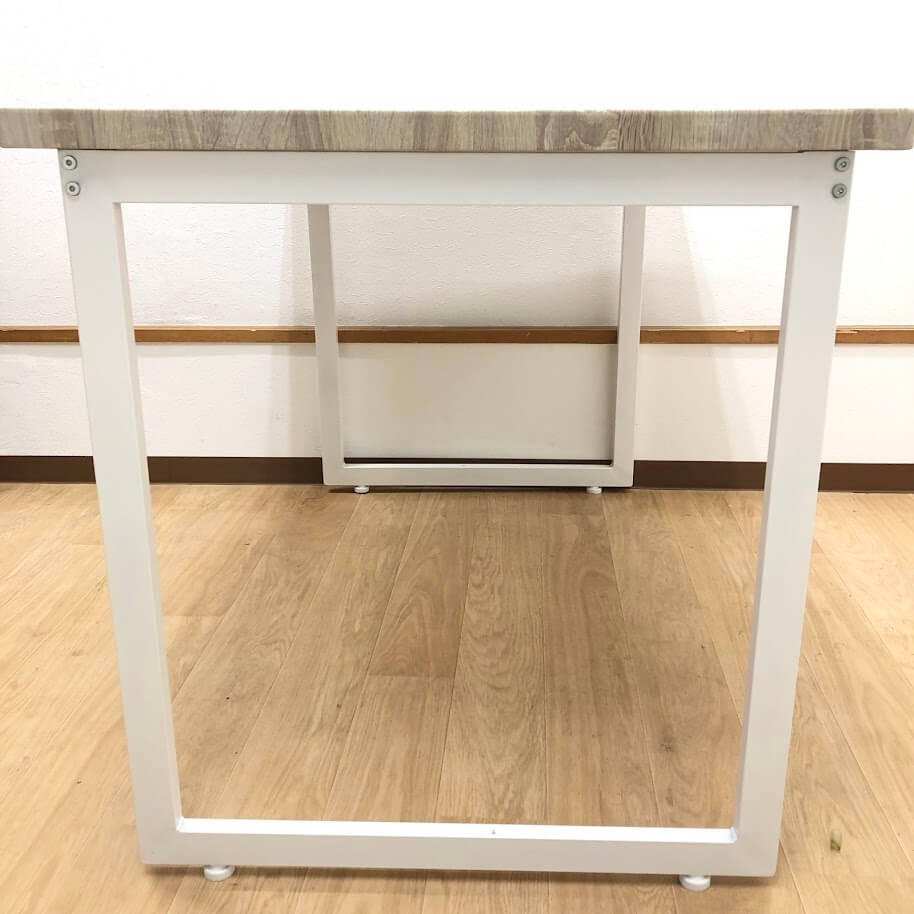 【中古】 イーナ ダイニングテーブル Moku 110×70cm ベージュ×ホワイト 食卓テーブル スチール脚 長角 長方形 カフェ風 PC パソコンデスク ワークデスク 平机 中古 [3]
