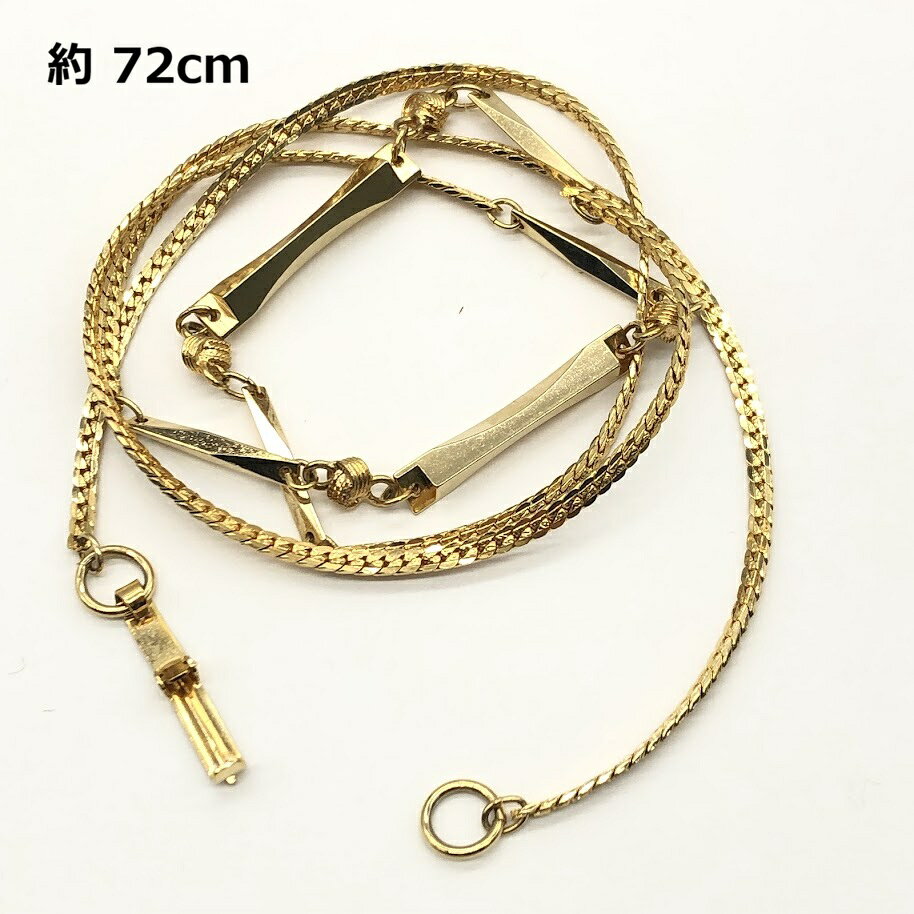 リビング館 楽天市場店の【中古】 ゴールド系 ロングネックレス 4本セット チェーンネックレス アクセサリー プチプラ ゴールドカラー 華やか オシャレ ロングネックレス 中古｜アングル2