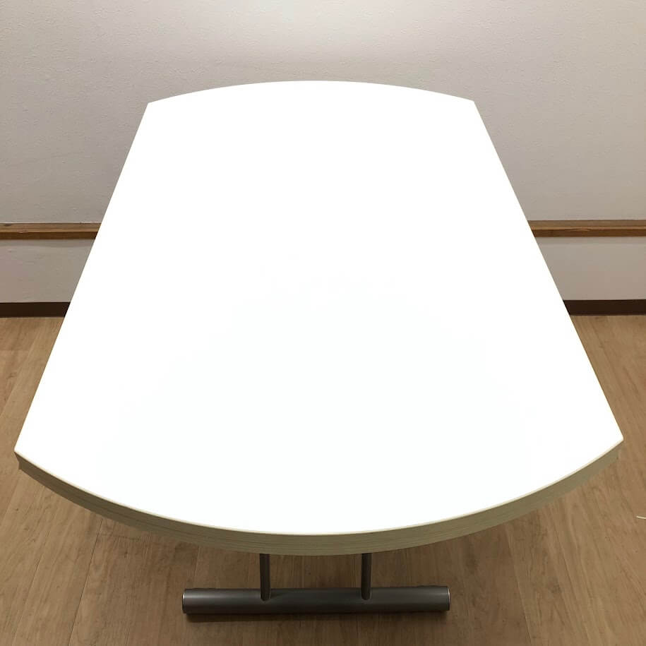 【中古】OZZIO リフティングテーブル ホワイト 125cm BREVETTATO イタリア製 拡張式 円卓 オッジオ センターテーブル ダイニングテーブル ダイニング リビング 食卓 白 昇降テーブル 中古 [3]
