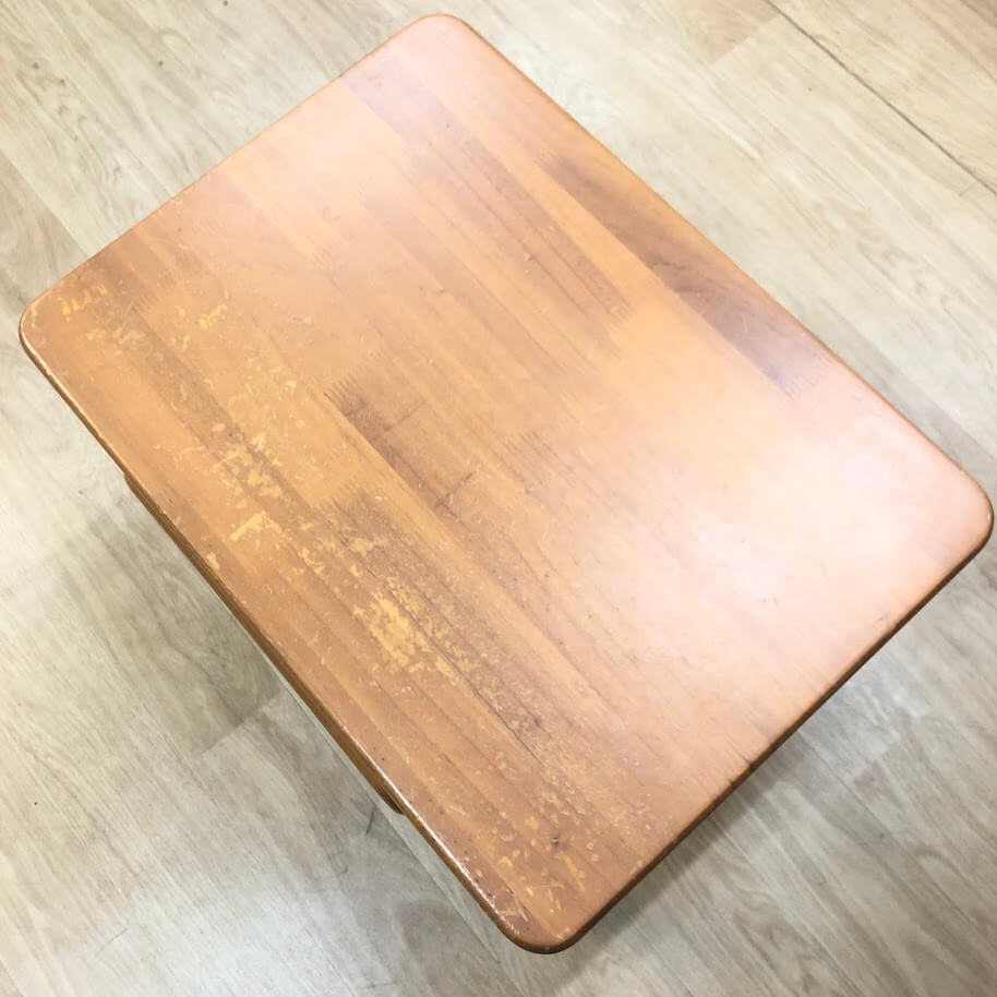 【中古】 キッズ用 デスク＆チェア ブラウン系 木製 ミニデスク ミニチェア ナチュ...