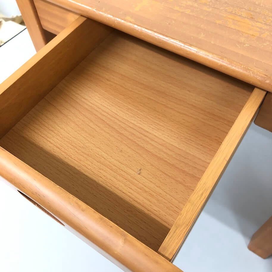 【中古】 キッズ用 デスク＆チェア ブラウン系 木製 ミニデスク ミニチェア ナチュ...