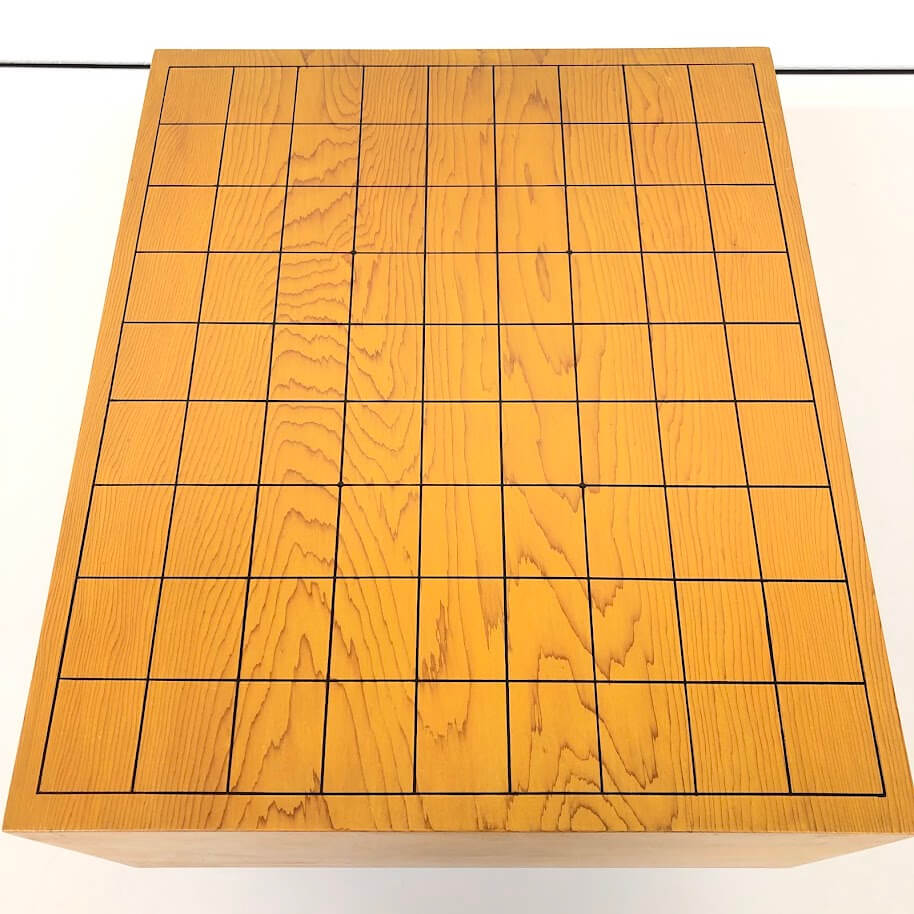 【中古】 足付き 将棋盤 5寸 天然木 33×36cm 高さ26cm 木製 木目 板目 木表 脚付 ...