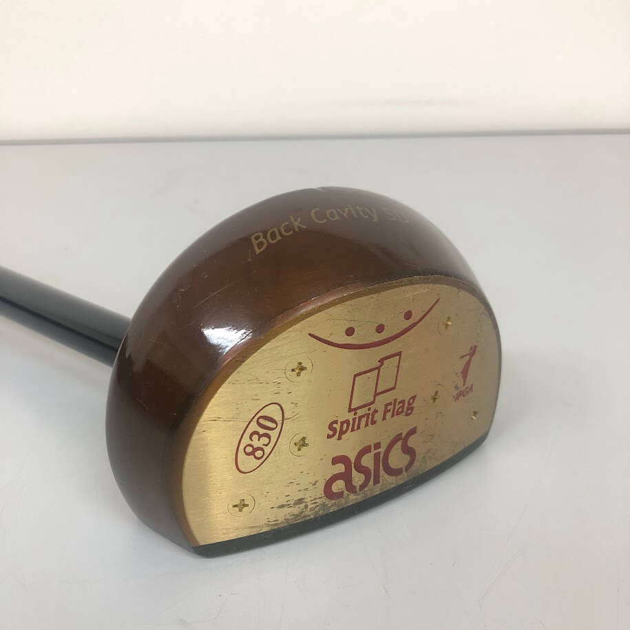 リビング館 楽天市場店の【中古】 アシックス パークゴルフクラブ ブラウン 右打ち用 ケース付き asics Spirit Flag 830 Back Cavity SD PGG01S 全長約83cm 茶系 右利き IPGA認定 パークゴルフ専用 クラブ 中古｜アングル2