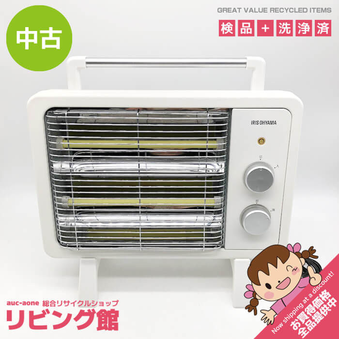 当店規約について ご注文前に必ずお買い物ガイド をご覧ください。 ご注文いただきました場合には当店の規約に同意されたものと致します。 メーカー・商品名 アイリスオーヤマ 遠赤外線電気ストーブ 型番 KIEHD-800-W 年式 2019年製 主な仕様 ●外形寸法　　約幅400×奥行156×高さ377mm ●本体質量　　約2.3kg ●電源　　　　100V 50/60Hz ●消費電力　　800W 主な特長 ●スイッチを入れてから約5秒で暖かくなるので、すぐに暖かさがほしいときに活躍します ●軽くてコンパクトなので持ち運びがラクです ●脱衣所のあたためや、勉強する時、キッチンなど様々なシーンで使用できます 付属品 画像に写っているもので全てとなります。 その他 こちらの商品は状態の良い美品ではありますがUsed品のため多少の傷、汚れ等あります。 目立つ部分につきましては記載するよう努めますが全てを記載することは難しいため 使用に伴う傷・汚れおよび中古の範囲内と判断した部分は記載しておりません。 中古でありますことを何卒ご理解の上、お願い致します。 また商品のカラーにつきましても出来る限り実物に近い表現でお伝え出来るよう努めておりますが、 見分けの難しい色もありますため全ての商品において現状優先とさせていただいております。 何卒ご了承ください。 送料について 送料無料 お問合せ 株式会社A-one　リビング館 北海道札幌市白石区本郷通9丁目南3-7 岡村ビル1F（本郷通商店街内） TEL　011-376-5235 営業時間　平日 10時00分～17時30分（土日祝休み）