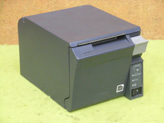 【中古】EPSON TM-T70II(黒) サーマルレシートプリンタ 58mm幅モデル USB接続／RS-232C接続 簡易チェック セルフテスト印字確認済み▼ACアダプタ無し b13100