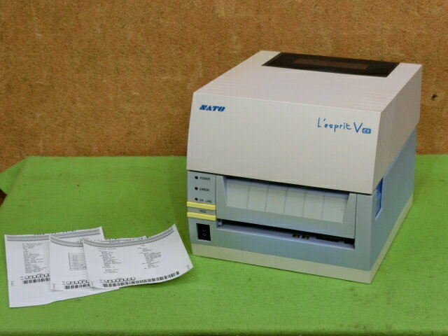 【中古】SATO レスプリ T408v-exCUT USB／有線LAN／RS-232C サーマル BARCODE PRINTER 〇テスト印字＆用紙カットOK ▼現状品 ACアダプタ無 [B12612]