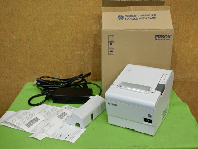 【中古】EPSON TM-T88VI サーマルレシートプリンタ 用紙幅：80mm USB接続／有線LAN接続／シリアル接続 簡易印字チェック 確認済み [b13425]