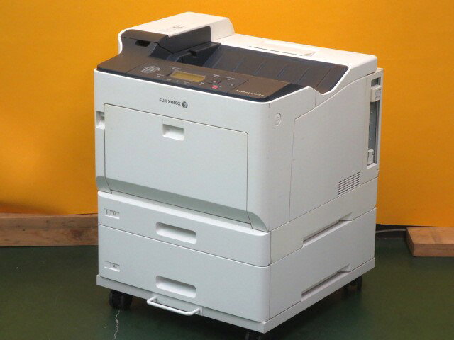 【大型商品/中古】使用11807枚 FUJI XEROX DocuPrint C3550 d A3 カラーレーザープリンタ ★2段給紙 ★Wi-Fi ★純正平台車 本体 富士ゼロックス 外観△特価品 [b16416]