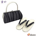 スーパーSALE京やO020 草履バッグセット 夏用 単衣用 カジュアル レディース 草履 Lサイズ 実寸24cm 本革底 黒白 夏着物 単衣着物 浴衣 縞 絽...