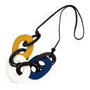 セール エルメス HERMES KARAMBA カランバ ネックレス バッファローホーン×ラッカーウッド ブルー×イエロー系 アクセサリー【中古】エルメス アクセサリー aq5612(4)