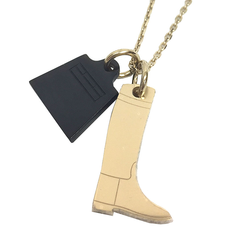 セール　エルメス　HERMES　アミュレット マロキニエ PM　ペンダント　ネックレス　バッファローホーン　ゴールド金具　ケリー＆ブーツ　アクセサリー【未使用】【新品】【中古】エルメス　アクセサリー　aq6502のサムネイル