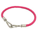 セール エルメス HERMES ジャンボ ブレスレット 編み込みレザー イントレチャート トレッセ T3相当 ピンク×シルバー金具【新古品】【美品】【中古】エルメス アクセサリー aq7121