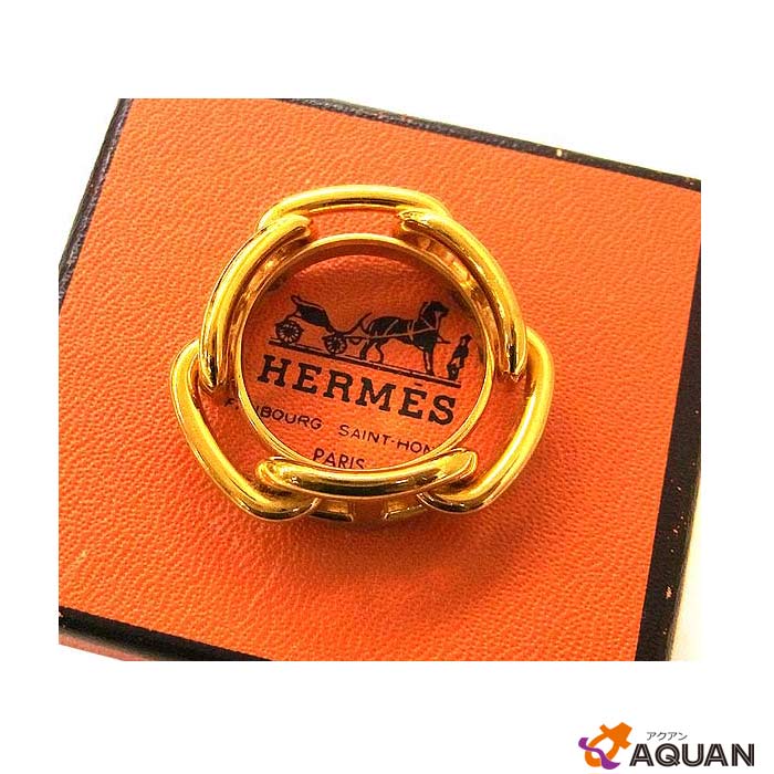 エルメス　HERMES　シェーヌダンクル　スカーフリング　ゴールドカラー【中古】【美品】エルメス　アクセサリー aq2804