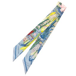 HERMES　エルメス　ツイリー スカーフ　DANSE PACIFIQUE　ダンスパシフィック　2021年秋冬　Twilly Scarf　ブルーシエル/ヴェール/ローズペール(Blue ciel/Vert/Rose pale)　シルク100％【新品】【中古】エルメス　シルクスカーフ　aq6443