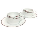 セール エルメス HERMES Rhythm リズム カップ&ソーサー C/S 2客セット ボルドー【未使用】【新古品】【中古】エルメス 食器 aq7671