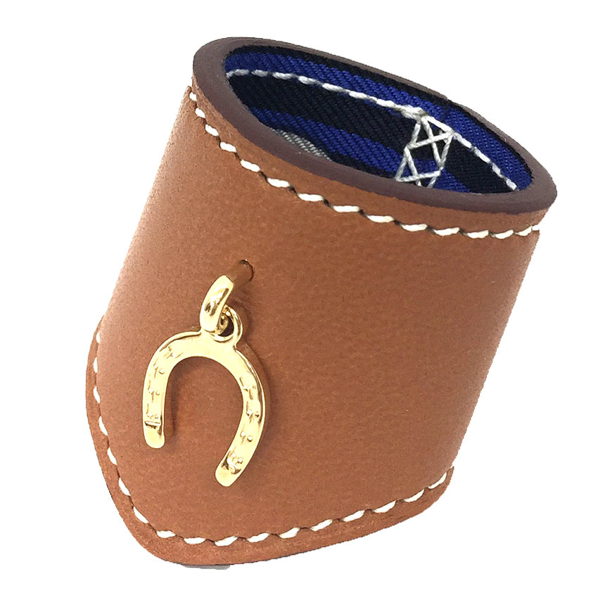レア物 稀少 エルメス HERMES レザー Lucky Charm Square Ring ラッキーチャーム スクエアリング スカーフリング キャメルブラウン×ゴールド【未使用】【新古品】【中古】エルメス アクセサリー aq10061