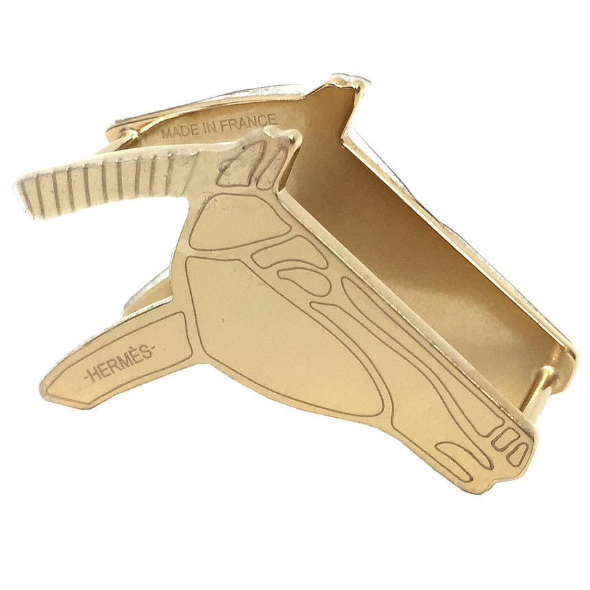 エルメス　HERMES　スホースヘッド　スカーフリング　馬　テット ドゥ シュヴァル　TETE DE CHEVAL　ゴールドカラー【未使用】【新古品】【中古】エルメス　アクセサリー　aq11599