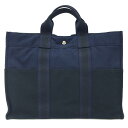 HERMES エルメス フールトゥMM トートバッグ ハンドトート ネイビー×ブラック【中古】エルメス バック aq10855