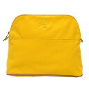 エルメス HERMES ボリードポーチGM TROUSSE BOLIDE GM コスメポーチ 化粧ポーチ コットンキャンバス イエロー【美品】【中古】エルメス ...