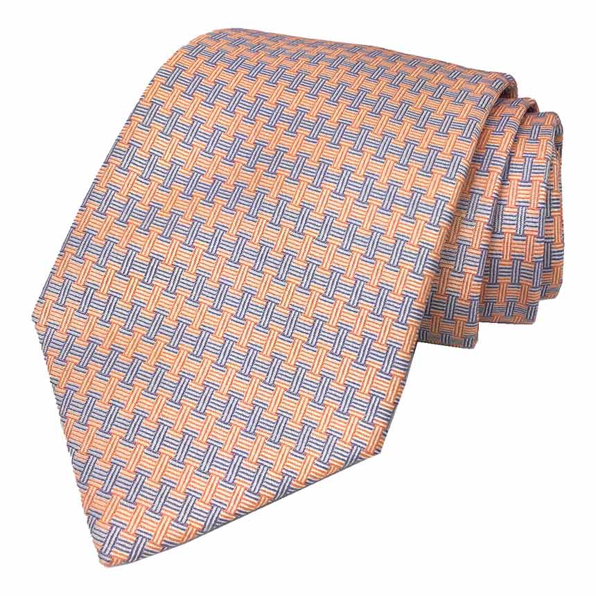 エルメス HERMES ネクタイ H柄 シルク100% オレンジ系 メンズ 男性 服飾小物【中古】エルメス メンズ 小物 aq10866