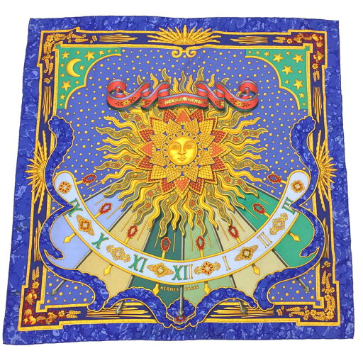 全国送料無料 HERMES エルメス スカーフ カレ90 CARPE DIEM 今日一日を楽しむ シルク100% カレ 太陽 ブルー系【中古】エルメス シルクスカーフ カレ90 aq11516 全国送料無料 HERMES エルメス スカーフ カレ90 CARPE DIEM 今日一日を楽しむ シルク100% カレ 太陽 ブルー系【中古】エルメス シルクスカーフ カレ90 aq11516