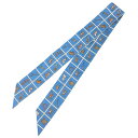 HERMES エルメス ツイリー スカーフ Couvertures et Tenues de Jour 馬着 Twilly Scarf ブルー系 BLUE MOYEN / BLANC / ROUILLE シルク100% 箱付き【美品】【中古】エルメス シルクスカーフ aq11758