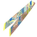 HERMES エルメス ツイリー スカーフ Selle de Dignitaire 高官の鞍 2021年 春夏 Twilly Scarf Jaune/Blue/Rose Silk イエロー×ブルー系 シルク100%【新品】【未使用品】【中古】エルメス シルクスカーフ aq11759
