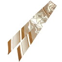 HERMES エルメス ツイリー スカーフ EX-LIBRIS 2021AW Twilly Scarf SA/BEIGE/BLANC/CARAME(ベージュ/白(ホワイト)/キャラメル) シルク100%【中古】エルメス シルクスカーフ aq11761