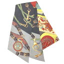 HERMES エルメス マキシツイリー MAXI TWILLY FESTIVAL DES AMAZONES アマゾンの祭典 グレー系 タイスカーフ シルク100%【美品】【中古】aq11819