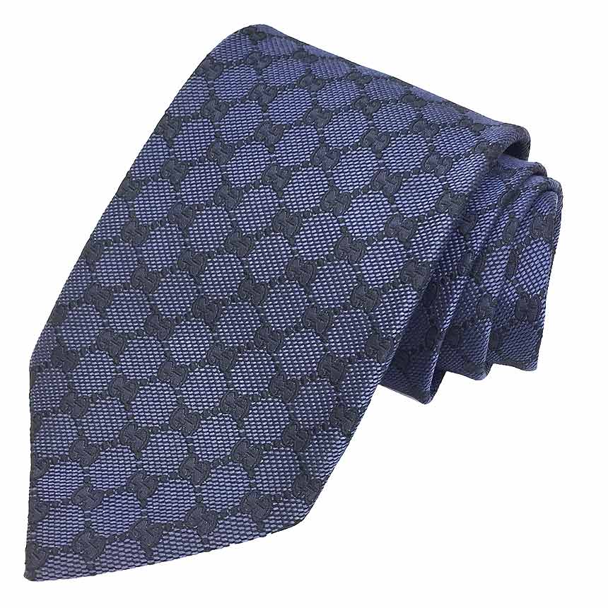 ゆうパケット発送 全国送料無料 GUCCI グッチ ネクタイ GG シルク ブルーー メンズ 男性【中古】グッチ 服飾小物 aq11487