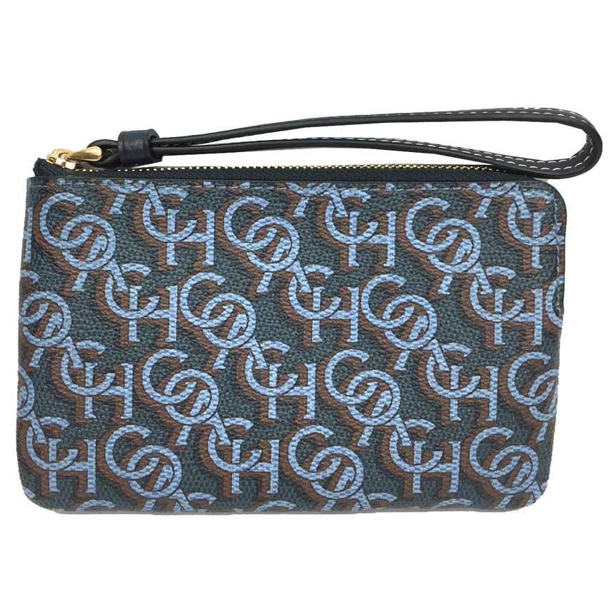 COACH　コーチ　シグネチャー モノグラム プリント コーナー　ジップ リストレットCORNER ZIP WRISTLET WITH MONOGRAM PRINT / CM LTH CRN ZIP　マルチケース　小物入れ　カードケース　財布【新品】【未使用品】【中古】コーチ　ポーチ　aq8453