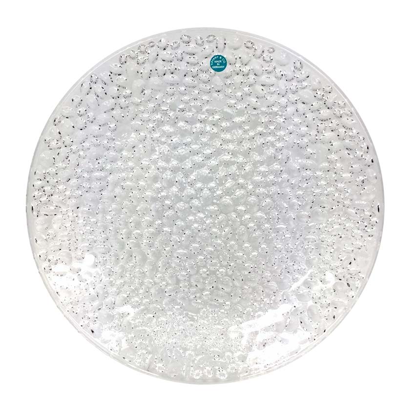 セール　TIFFANY＆Co.　ティファニー　コブルストーン プラター クリスタル　プレート　28cm 皿　ガラス　食器　箱付きギフト　記念品　TIFFANY　食器　aq4670