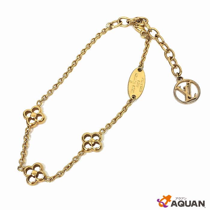 セール【送料無料】【送料込み】ルイヴィトン　LOUIS　VUITTON　ブレスレット フラワーフル　M68127　ゴールドカラー　モノグラムフラワー　レディース　アクセサリー【中古】ルイヴィトン　ブレスレット　アクセサリー　aq3136のサムネイル