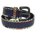 セール ボッテガヴェネタ BOTTEGA VENETA イントレチャート ベルト パイソン レザー イタリア製 メンズ 【美品】【中古】ボッテガ ベルト メンズ...