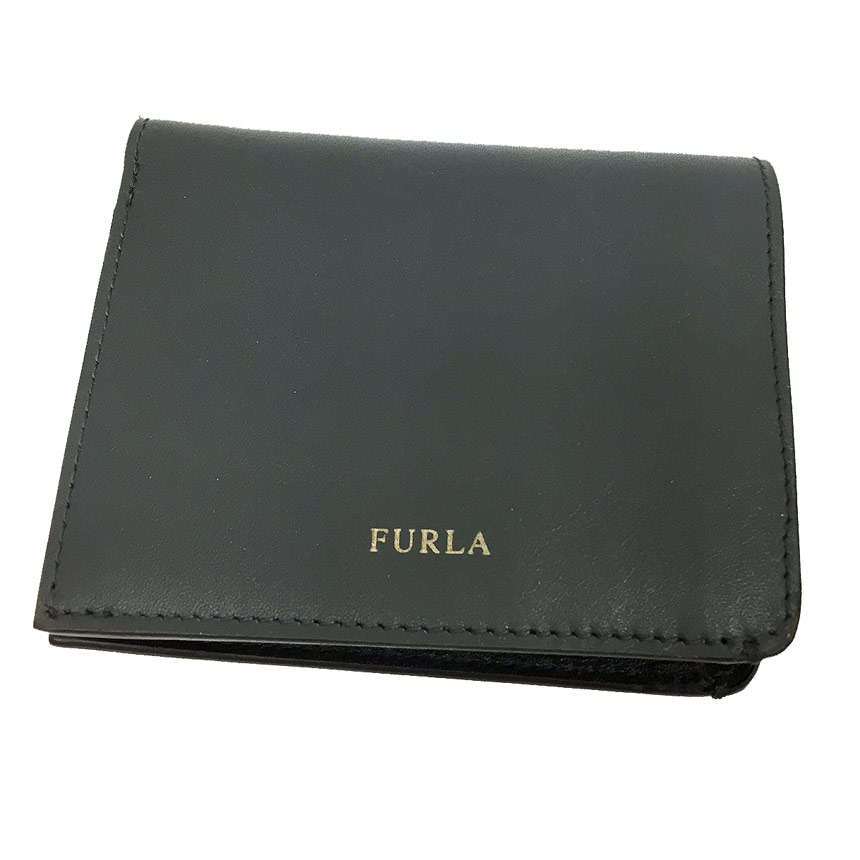 フルラ　FURLA　折財布　レザー　グレー　箱付き【未使用】【新古品】【中古】フルラ　財布 aq3837