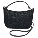 セール 印傳屋 INDEN-YA 印伝 ショルダーバッグ 2WAY アクセサリーポーチ ポシェット 斜め掛け ブラック 黒 レディース バッグ【中古】aq926...