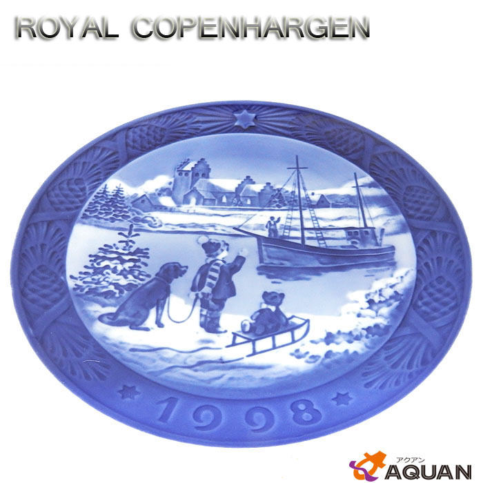 スーパーSALE aq1054ROYAL COPENHAGENロイヤル コペンハーゲンイヤープレート 1998年版 / 平成10年Welcome Home【新古品】【未使用】【中古】