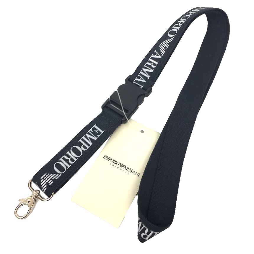 ゆうパケット発送 全国送料無料 エンポリオ アルマーニ EMPORIO ARMANI ネックストラップ 230116 ブラック ユニセックス 【未使用】【新古品】アルマーニ 小物 aq11284