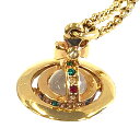 ヴィヴィアンウエストウッド Vivienne Westwood Petite Orb Pendant プチオーブ　ペンダント ネックレス　ゴールドカラー　ラインストーン【新古品】【美品】【中古】セール　aq3969