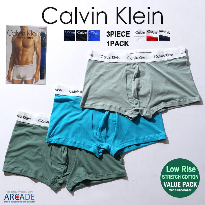 Х󥯥饤ܥѥĥ饤CalvinKleinCKMen'sUnsderWearCottonStretch3-packĤ3SMLե