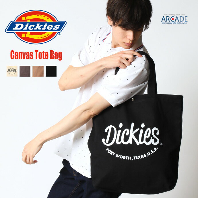 ディッキーズ バッグ メンズ トートバッグ キャンバス Dickies ディッキーズ トート バッグ カバン 鞄 ネイビー ブラック 紺 黒 通勤 通学 大容量 大きめ レディース メンズ おしゃれ 人気 カジュアル スマイル スマイルギブ ロゴ かっこいい 可愛い