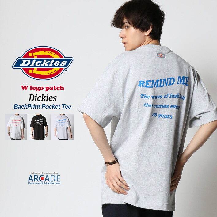 Tシャツ メンズ 半袖Tシャツ Dickies ディッキーズ ポケットTシャツ ブランド ダブルロゴ プリント バックプリント …