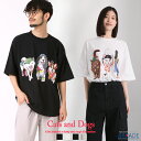 超おしゃれに練り歩く!キャッツ、ドックプリントTシャツ